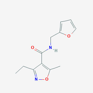molecular formula C12H14N2O3 B4433904 3-ethyl-N-(2-furylmethyl)-5-methyl-4-isoxazolecarboxamide 