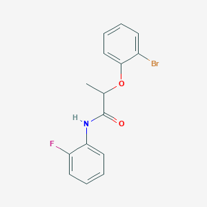 molecular formula C15H13BrFNO2 B4433926 2-(2-bromophenoxy)-N-(2-fluorophenyl)propanamide 