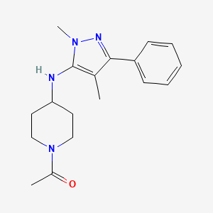molecular formula C18H24N4O B4433946 1-acetyl-N-(1,4-dimethyl-3-phenyl-1H-pyrazol-5-yl)-4-piperidinamine 