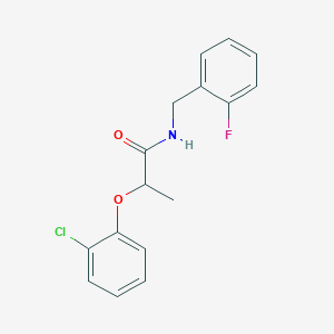 molecular formula C16H15ClFNO2 B4433951 2-(2-chlorophenoxy)-N-(2-fluorobenzyl)propanamide 