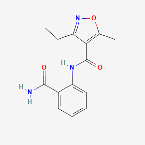 molecular formula C14H15N3O3 B4434018 N-[2-(aminocarbonyl)phenyl]-3-ethyl-5-methyl-4-isoxazolecarboxamide 