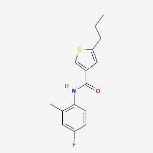 molecular formula C15H16FNOS B4434019 N-(4-fluoro-2-methylphenyl)-5-propyl-3-thiophenecarboxamide 