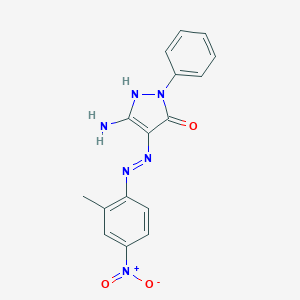 molecular formula C16H14N6O3 B443404 3-amino-1-phenyl-1H-pyrazole-4,5-dione 4-({4-nitro-2-methylphenyl}hydrazone) 