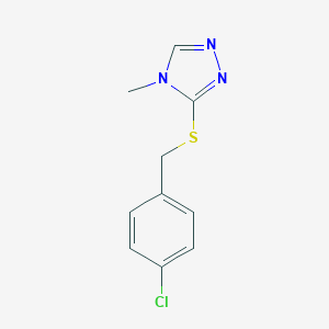 molecular formula C10H10ClN3S B443405 3-[(4-chlorobenzyl)sulfanyl]-4-methyl-4H-1,2,4-triazole 