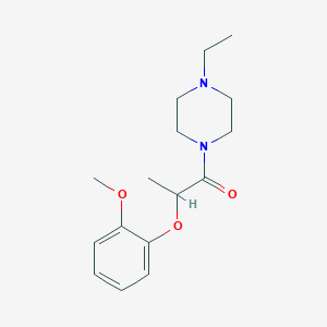 molecular formula C16H24N2O3 B4434051 1-ethyl-4-[2-(2-methoxyphenoxy)propanoyl]piperazine 