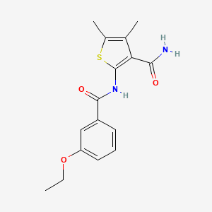 molecular formula C16H18N2O3S B4434091 2-[(3-ethoxybenzoyl)amino]-4,5-dimethyl-3-thiophenecarboxamide 