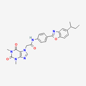molecular formula C26H26N6O4 B4434102 N-[4-(5-sec-butyl-1,3-benzoxazol-2-yl)phenyl]-2-(1,3-dimethyl-2,6-dioxo-1,2,3,6-tetrahydro-7H-purin-7-yl)acetamide 