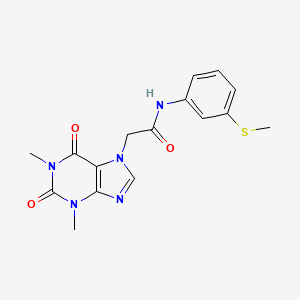 molecular formula C16H17N5O3S B4434103 2-(1,3-dimethyl-2,6-dioxo-1,2,3,6-tetrahydro-7H-purin-7-yl)-N-[3-(methylthio)phenyl]acetamide 