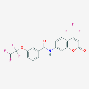 molecular formula C19H10F7NO4 B443411 N-[2-oxo-4-(trifluoromethyl)-2H-chromen-7-yl]-3-(1,1,2,2-tetrafluoroethoxy)benzamide 