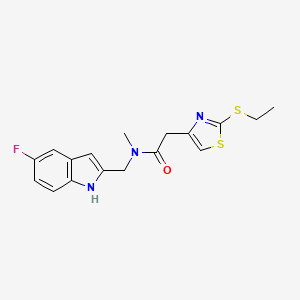 2-[2-(ethylthio)-1,3-thiazol-4-yl]-N-[(5-fluoro-1H-indol-2-yl)methyl]-N-methylacetamide