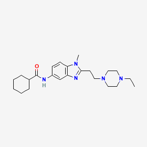 molecular formula C23H35N5O B4434119 N-{2-[2-(4-ethyl-1-piperazinyl)ethyl]-1-methyl-1H-benzimidazol-5-yl}cyclohexanecarboxamide 