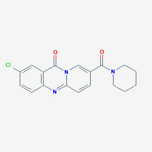 molecular formula C18H16ClN3O2 B4434120 2-chloro-8-(1-piperidinylcarbonyl)-11H-pyrido[2,1-b]quinazolin-11-one 