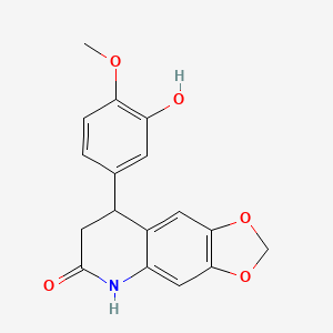 molecular formula C17H15NO5 B4434124 8-(3-hydroxy-4-methoxyphenyl)-7,8-dihydro[1,3]dioxolo[4,5-g]quinolin-6(5H)-one 