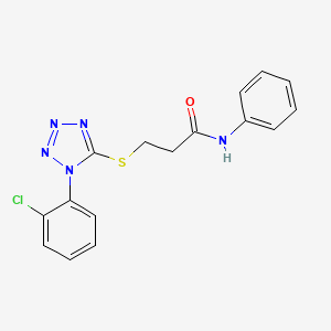 molecular formula C16H14ClN5OS B4434133 3-{[1-(2-chlorophenyl)-1H-tetrazol-5-yl]thio}-N-phenylpropanamide 