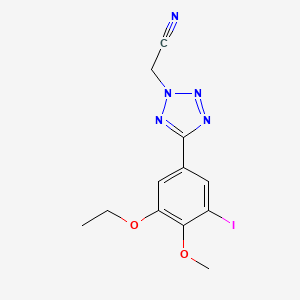 molecular formula C12H12IN5O2 B4434140 [5-(3-ethoxy-5-iodo-4-methoxyphenyl)-2H-tetrazol-2-yl]acetonitrile 