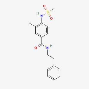 molecular formula C17H20N2O3S B4434141 3-methyl-4-[(methylsulfonyl)amino]-N-(2-phenylethyl)benzamide 