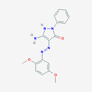 molecular formula C17H17N5O3 B443415 (4E)-5-amino-4-[2-(2,5-dimethoxyphenyl)hydrazinylidene]-2-phenyl-2,4-dihydro-3H-pyrazol-3-one 