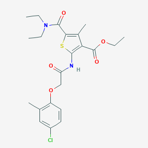 molecular formula C22H27ClN2O5S B443417 Ethyl 2-{[(4-chloro-2-methylphenoxy)acetyl]amino}-5-(diethylcarbamoyl)-4-methylthiophene-3-carboxylate 
