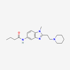 molecular formula C19H28N4O B4434178 N-{1-methyl-2-[2-(1-piperidinyl)ethyl]-1H-benzimidazol-5-yl}butanamide 