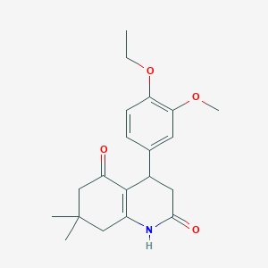 molecular formula C20H25NO4 B4434193 4-(4-ethoxy-3-methoxyphenyl)-7,7-dimethyl-4,6,7,8-tetrahydro-2,5(1H,3H)-quinolinedione 