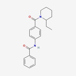 molecular formula C21H24N2O2 B4434198 N-{4-[(2-ethyl-1-piperidinyl)carbonyl]phenyl}benzamide 