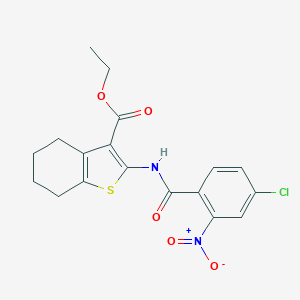 molecular formula C18H17ClN2O5S B443420 Ethyl 2-({4-chloro-2-nitrobenzoyl}amino)-4,5,6,7-tetrahydro-1-benzothiophene-3-carboxylate 