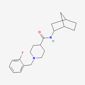 molecular formula C20H27FN2O B4434208 N-bicyclo[2.2.1]hept-2-yl-1-(2-fluorobenzyl)-4-piperidinecarboxamide 