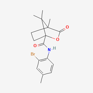 molecular formula C17H20BrNO3 B4434214 N-(2-bromo-4-methylphenyl)-4,7,7-trimethyl-3-oxo-2-oxabicyclo[2.2.1]heptane-1-carboxamide 
