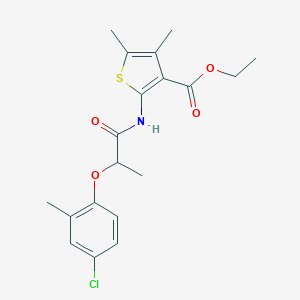 molecular formula C19H22ClNO4S B443422 Ethyl 2-{[2-(4-chloro-2-methylphenoxy)propanoyl]amino}-4,5-dimethyl-3-thiophenecarboxylate 