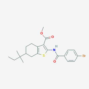 molecular formula C22H26BrNO3S B443423 Methyl 2-[(4-bromobenzoyl)amino]-6-tert-pentyl-4,5,6,7-tetrahydro-1-benzothiophene-3-carboxylate 