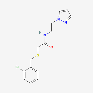 molecular formula C14H16ClN3OS B4434234 2-[(2-chlorobenzyl)thio]-N-[2-(1H-pyrazol-1-yl)ethyl]acetamide 