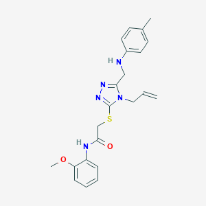 molecular formula C22H25N5O2S B443424 2-{[4-allyl-5-(4-toluidinomethyl)-4H-1,2,4-triazol-3-yl]sulfanyl}-N-(2-methoxyphenyl)acetamide 