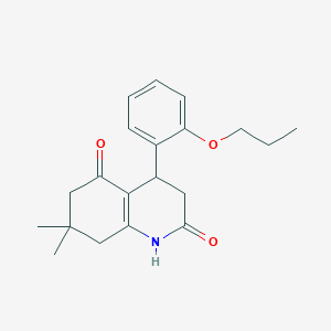molecular formula C20H25NO3 B4434258 7,7-dimethyl-4-(2-propoxyphenyl)-4,6,7,8-tetrahydro-2,5(1H,3H)-quinolinedione 