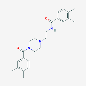 molecular formula C24H31N3O2 B443426 N-{2-[4-(3,4-dimethylbenzoyl)-1-piperazinyl]ethyl}-3,4-dimethylbenzamide 