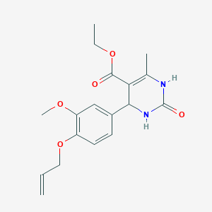 molecular formula C18H22N2O5 B443427 Ethyl 4-[4-(allyloxy)-3-methoxyphenyl]-6-methyl-2-oxo-1,2,3,4-tetrahydropyrimidine-5-carboxylate CAS No. 445287-51-4