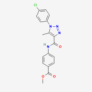 molecular formula C18H15ClN4O3 B4434275 methyl 4-({[1-(4-chlorophenyl)-5-methyl-1H-1,2,3-triazol-4-yl]carbonyl}amino)benzoate 