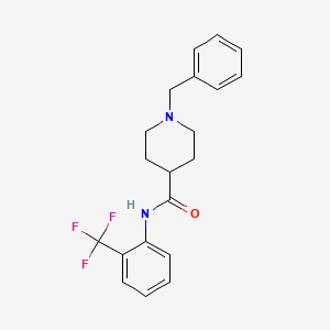 molecular formula C20H21F3N2O B4434284 1-benzyl-N-[2-(trifluoromethyl)phenyl]-4-piperidinecarboxamide 