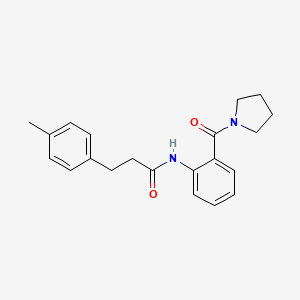 molecular formula C21H24N2O2 B4434298 3-(4-methylphenyl)-N-[2-(1-pyrrolidinylcarbonyl)phenyl]propanamide 