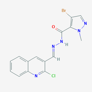 molecular formula C15H11BrClN5O B443430 4-bromo-N'-[(2-chloro-3-quinolinyl)methylene]-1-methyl-1H-pyrazole-5-carbohydrazide 