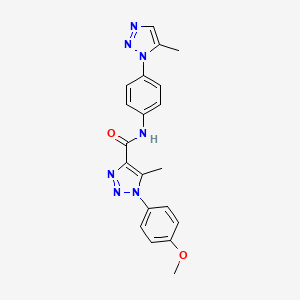 molecular formula C20H19N7O2 B4434309 1-(4-methoxyphenyl)-5-methyl-N-[4-(5-methyl-1H-1,2,3-triazol-1-yl)phenyl]-1H-1,2,3-triazole-4-carboxamide 