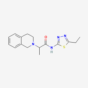 molecular formula C16H20N4OS B4434316 2-(3,4-dihydro-2(1H)-isoquinolinyl)-N-(5-ethyl-1,3,4-thiadiazol-2-yl)propanamide 