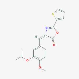 molecular formula C18H17NO4S B443433 4-(3-isopropoxy-4-methoxybenzylidene)-2-(2-thienyl)-1,3-oxazol-5(4H)-one 