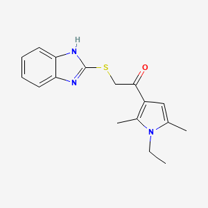 molecular formula C17H19N3OS B4434337 2-(1H-benzimidazol-2-ylthio)-1-(1-ethyl-2,5-dimethyl-1H-pyrrol-3-yl)ethanone 
