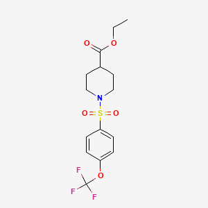molecular formula C15H18F3NO5S B4434353 ethyl 1-{[4-(trifluoromethoxy)phenyl]sulfonyl}-4-piperidinecarboxylate 
