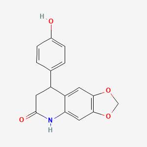 molecular formula C16H13NO4 B4434358 8-(4-hydroxyphenyl)-7,8-dihydro[1,3]dioxolo[4,5-g]quinolin-6(5H)-one 