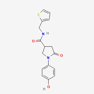 molecular formula C16H16N2O3S B4434361 1-(4-hydroxyphenyl)-5-oxo-N-(2-thienylmethyl)-3-pyrrolidinecarboxamide 