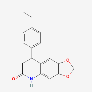 molecular formula C18H17NO3 B4434363 8-(4-ethylphenyl)-7,8-dihydro[1,3]dioxolo[4,5-g]quinolin-6(5H)-one 