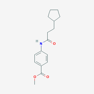 molecular formula C16H21NO3 B443437 Methyl 4-[(3-cyclopentylpropanoyl)amino]benzoate 