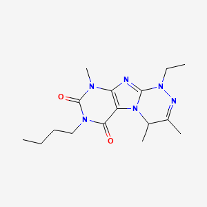 molecular formula C16H24N6O2 B4434376 7-butyl-1-ethyl-3,4,9-trimethyl-1,4-dihydro[1,2,4]triazino[3,4-f]purine-6,8(7H,9H)-dione 