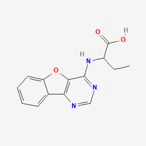 molecular formula C14H13N3O3 B4434386 2-([1]benzofuro[3,2-d]pyrimidin-4-ylamino)butanoic acid 